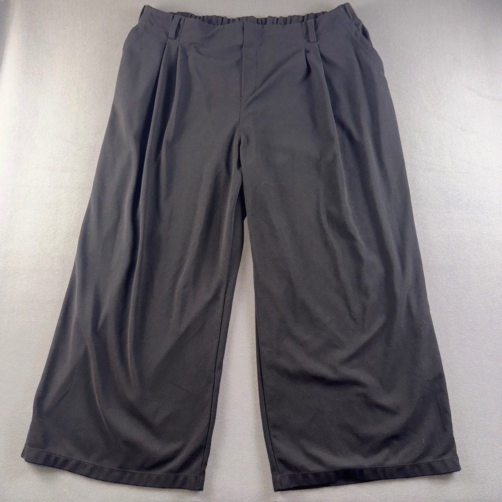 Halara Flex High Waisted Pocket Wide Leg Waffle Work Plus Size Pants Black 3X